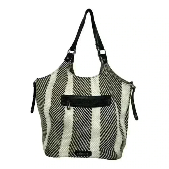Handbags - SAKROOTS Women's Roma Woven Shopper Tote Bag
